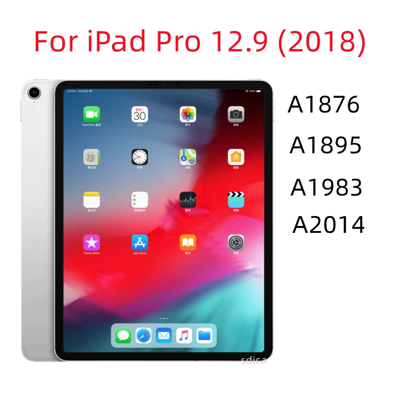 For iPad Pro 12.9 Inch 2018 Tempered Glass Screen Protector A1876 A2014 A1895 A1983 Tablet Bubble Free Scratch Proof HD Film