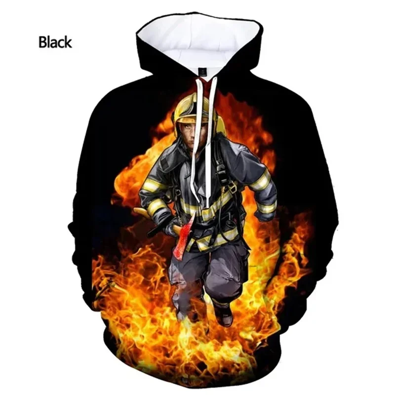 

Fashion Fireman's 3D-printed Pop Hoodie for Men Kid Cool Streetwear Sport Pullovers Women Vintage Sweatshirt Hoodie in Boy Teens