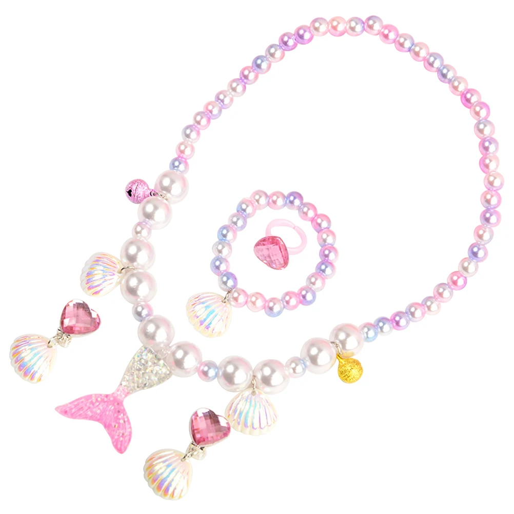 

5 in Girl Pearl Necklace Bracelet Child for Girls Accessories Toddler Dress up Jewelry