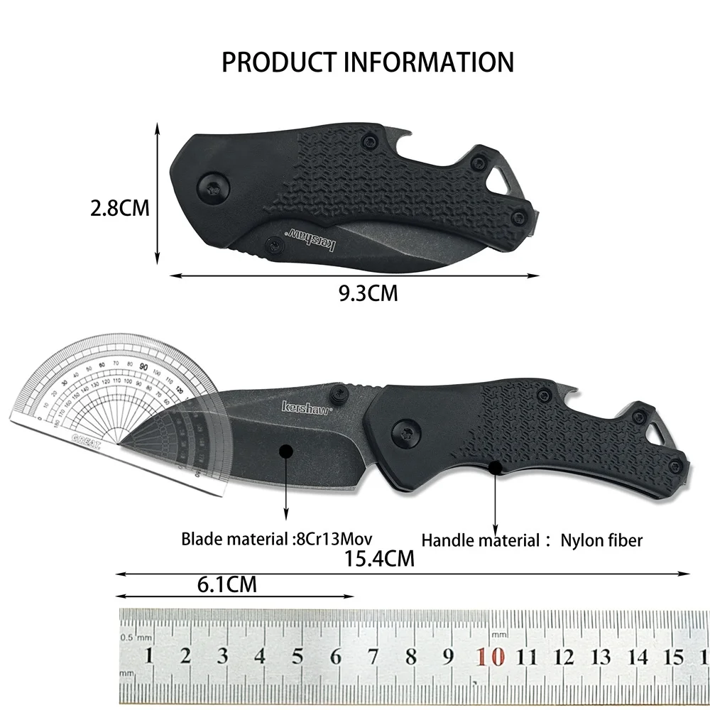 KS 8337 Folding Pocket Knife Small Knife 8Cr13Mov Blade Nylon Fiber Handle Outdoor EDC Survival Camping Hiking Hunting Tool