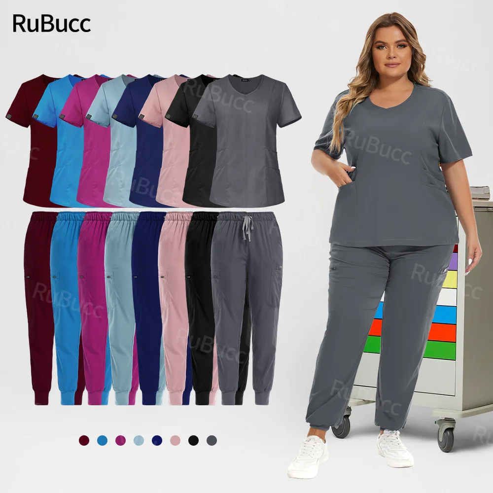 

Medical Nurse Uniforms Women Scrub Set Surgery Nursing Workwear Doctor Scrubs Top Pants Clinical Jogging Suits Nurse Accessories