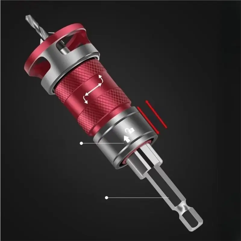 thivn-1set-4-flute-countersink-drill-bit-with-depth-stop-for-semi-automatic-depth-adjustment-for-wood-metal-adjustable-drill