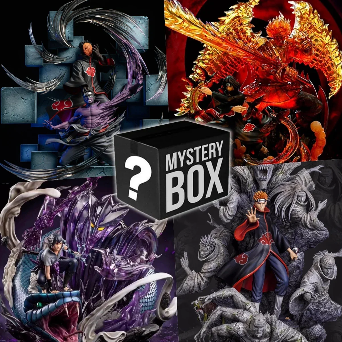 10-30cm Naruto Anime Figure Mystery Box Surprise Mystery Box Sasuke Kakashi Tsunade Lucky Box Lucky Strike Buy 1 Get 3