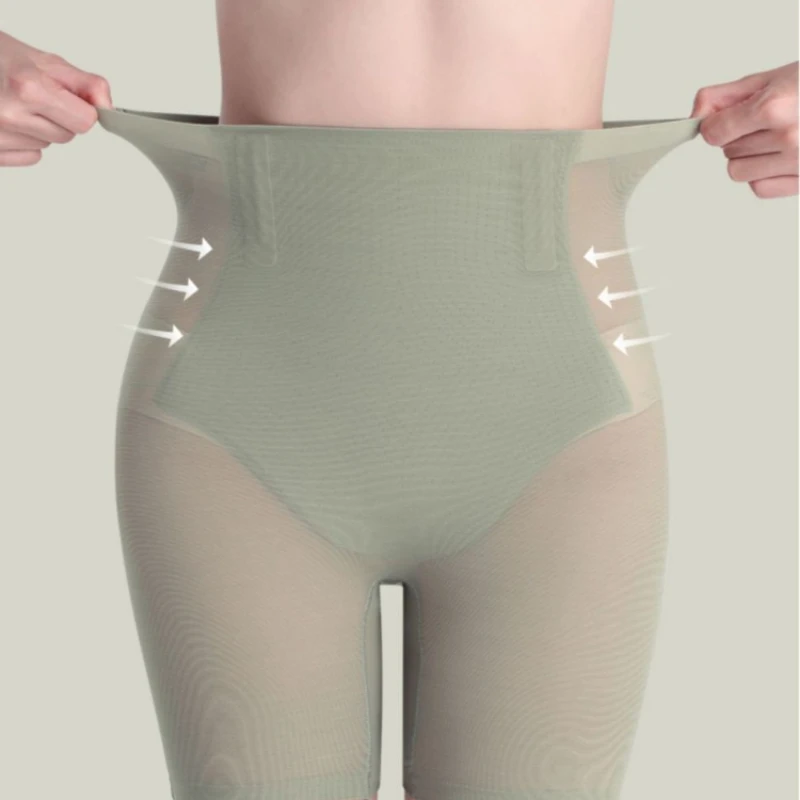 Calças ultra finas de segurança de compressão de barriga de cintura alta para mulheres antiderrapante, cintura poderosa, leggings de quadril