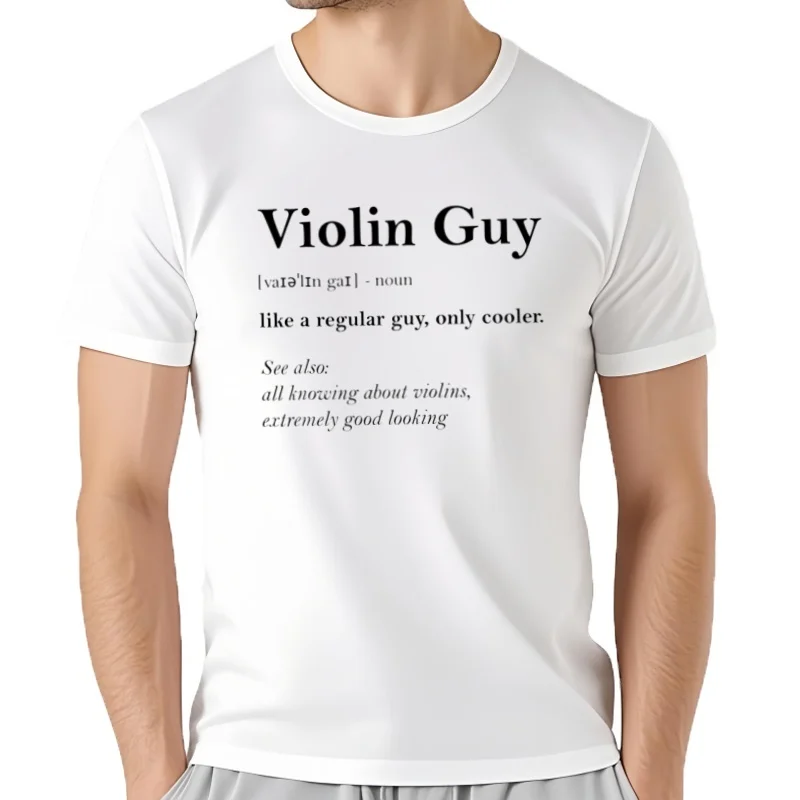 Camiseta divertida de algodón para niño, camisa de jugador de violín, ajustada, cómoda, definición de chico