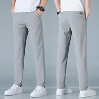 2025 Primavera Verano pantalones casuales ultrafinos para hombres pierna recta delgada cintura elástica pantalones deportivos para correr pantalones de Golf para hombres de moda
