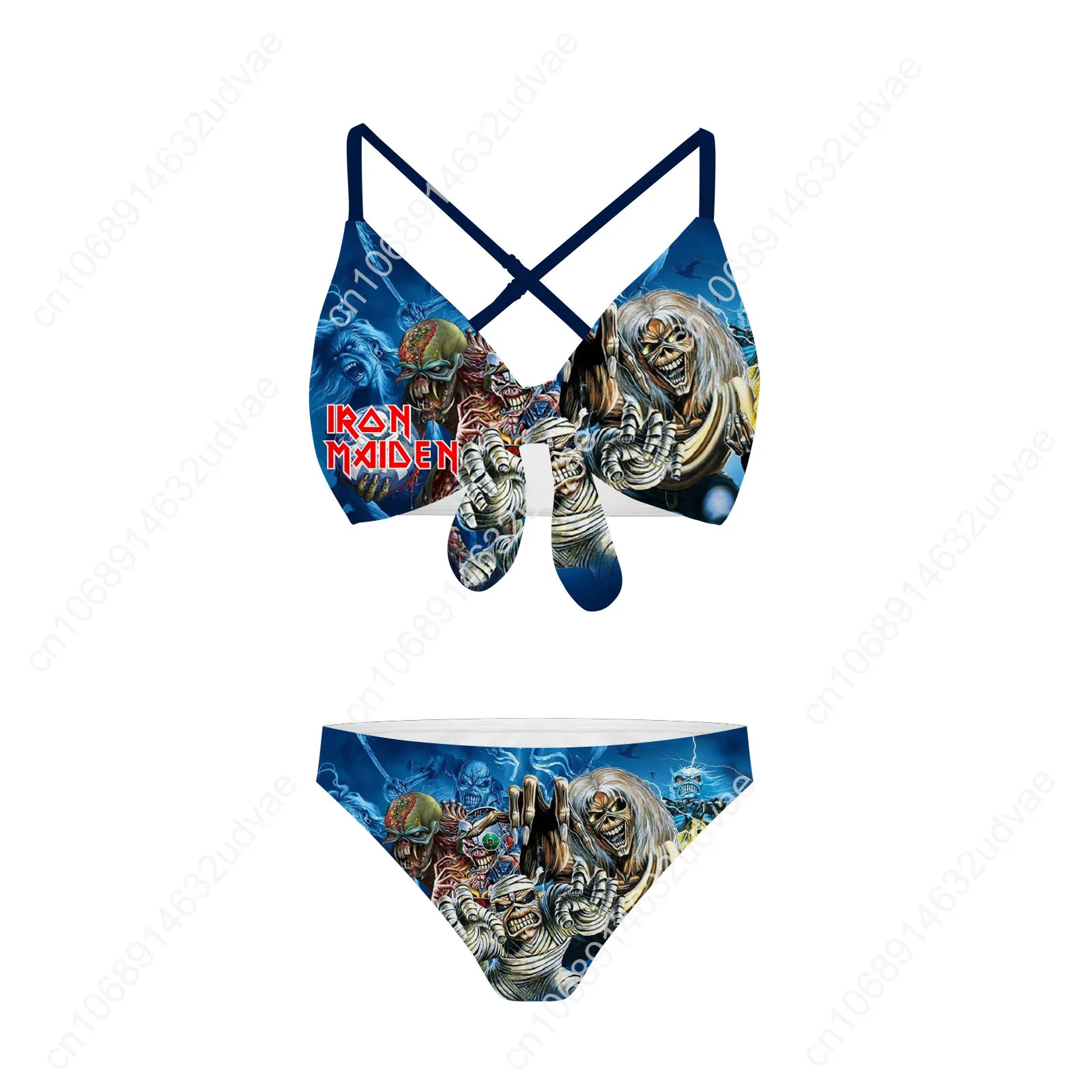 I-Iron M-Maidens Bathing Suits Cross Strap Suspenders Swimsuits Womens Personalized Bikini Pool Party Swimwear Custom Beachwear