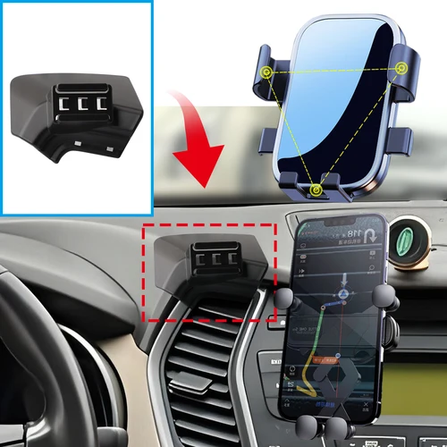 Imagen 2 del producto Soporte para móvil de coche para Hyundai Santa Fe Santafe 2013 2014 2015 2016 2017 soporte GPS soporte de navegación accesorios para automóviles