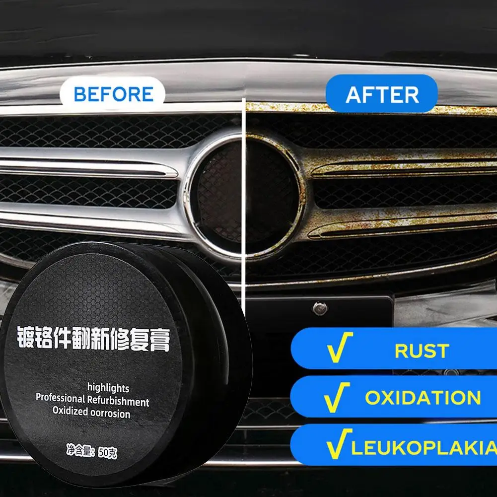 Polish Paste For Chrome Plated Car Repair, Door Handles, Window Frames, Logo Scratches, Restore Brightness Metal Surfaces J5U1