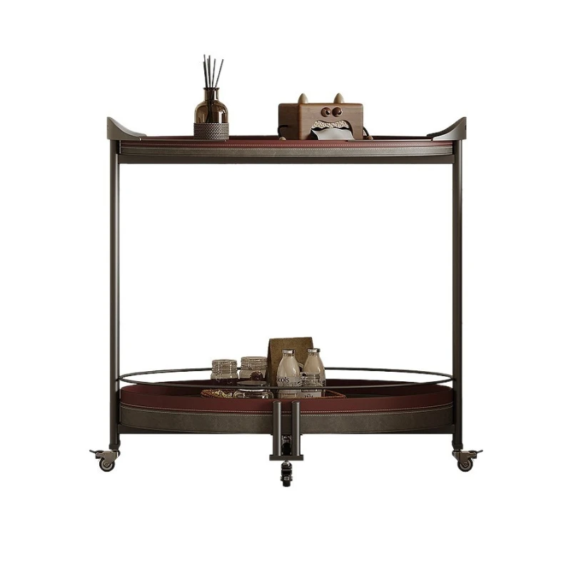 

Italian minimalist movable sofa side a few light luxury high-end saddle leather art small apartment living room