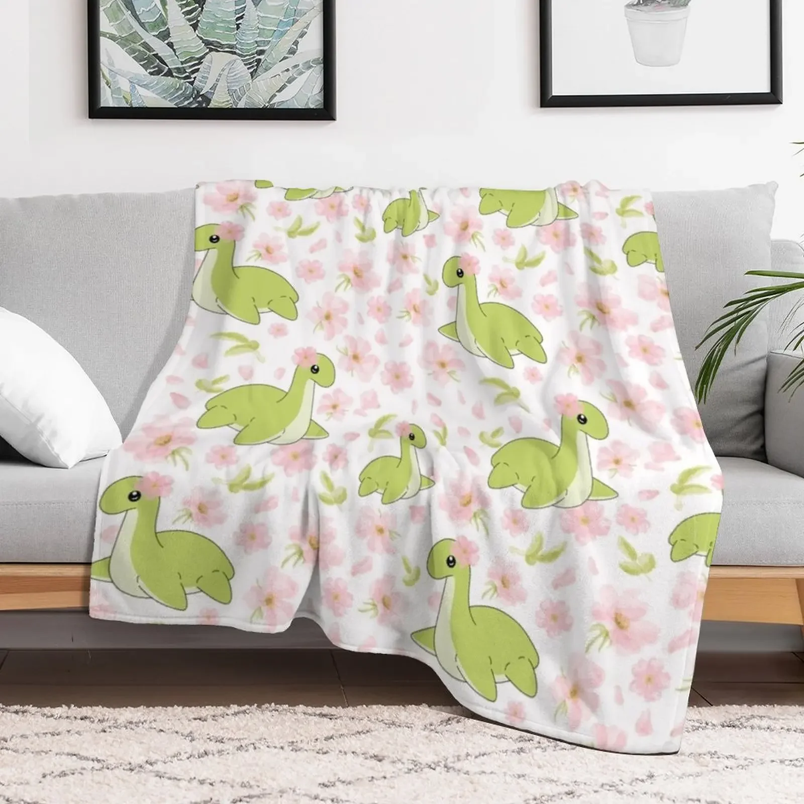 Floral Nessie Throw Blanket Breathable Lightweight Blanket for Adults Kids