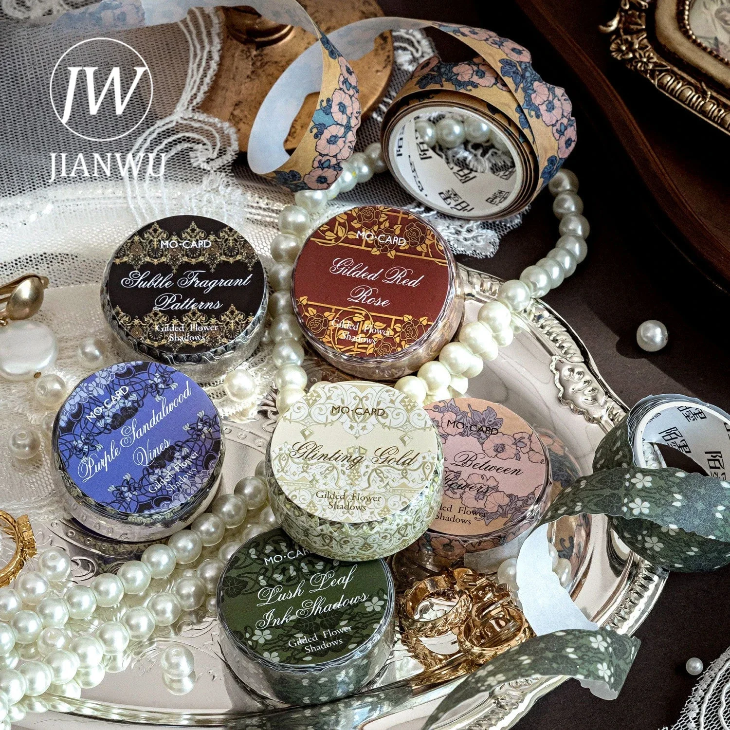JIANWU 15mm*200cm Vintage Flower Pattern Landscape Material Collage Scrapbooking Washi Tape Creative DIY Journal Stationery