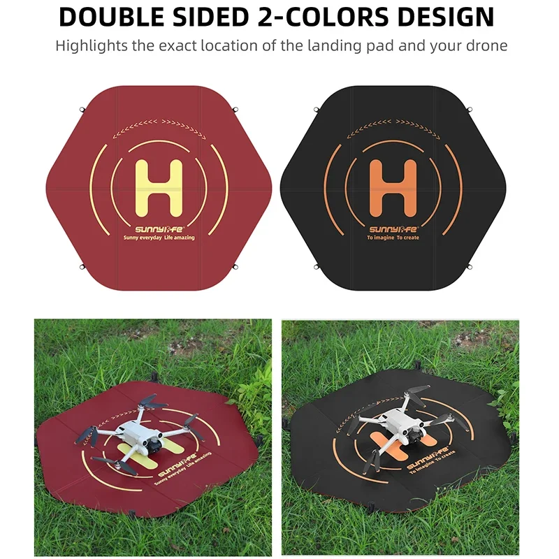 Universal Silicone Drone Landing Pad Mats 60cm Double-sided Folding Hexagonal Parking Apron for DJI Avata MINI3 FPV Most Drones