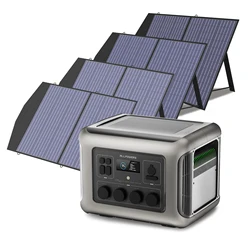 ALLPOWERS R2500 Solar Generator 2500W (4000W Peak), 2016Wh LiFePO4 Portable Power Station with Solarpanel 4 AC Outlets for Home