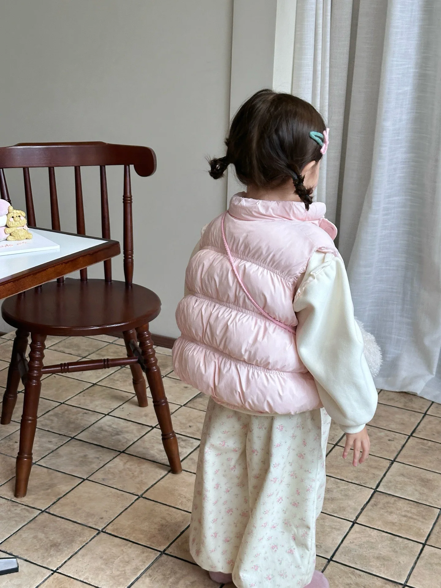 2024 Winter New Girls Children Clothing Korean Style Sweet Solid Color Warm Sweatshirt Plus Casual Pants Set