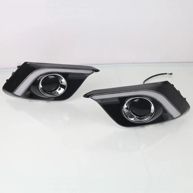 

Автомобильные светодиодные DRL 12 В дневные ходовые огни для Mazda3 Mazda 3 2014-2016, автоматические DRL дневные фонари, динамические желтые указатели поворота, фары дальнего света
