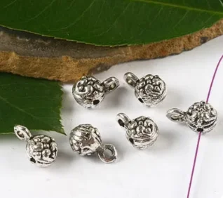 30pcs 12*7mm Alloy accessories tibetan silver studded ball shaped charms  for jewelry making HWH2399