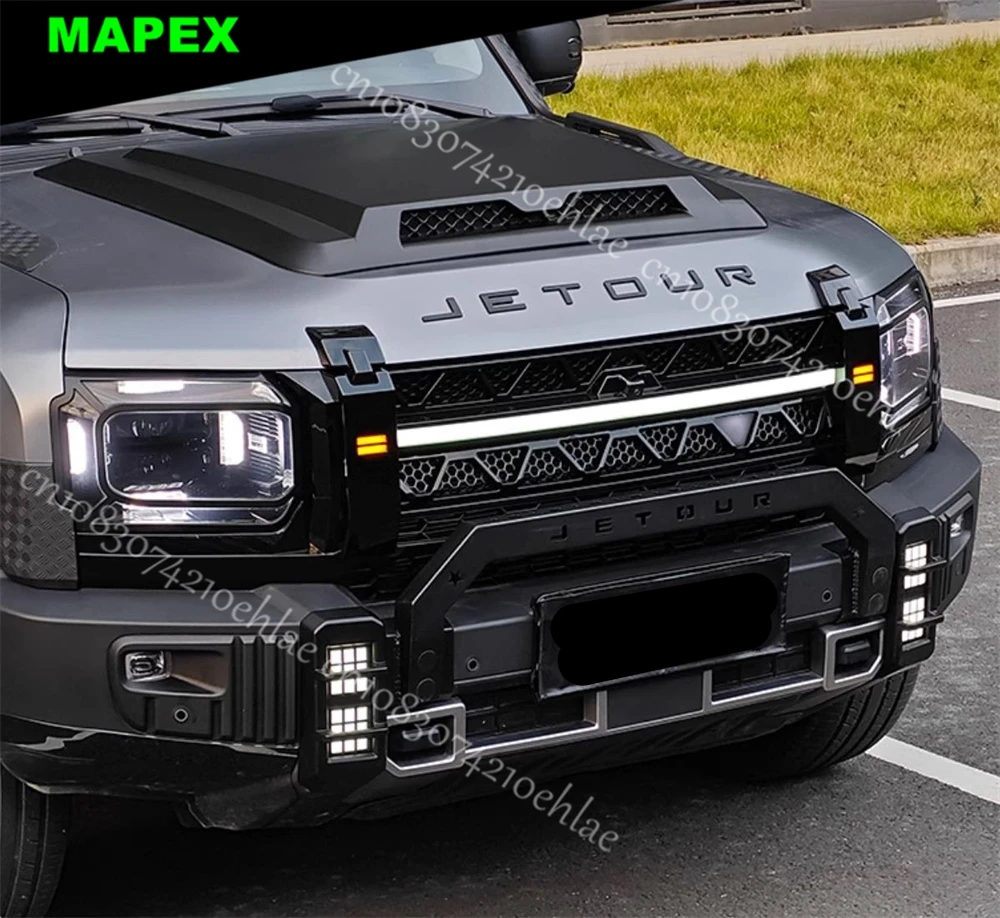 Fit for JETOUR Traveler T2 2023-2024 Car Front Bumper Grille Upgrade ABS Black Grille Car Exterior Modification Accessories