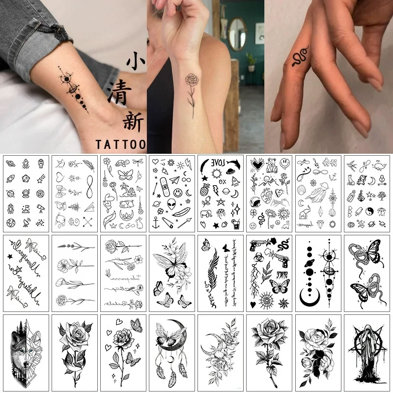 헤나 손가락 문신(18) 임시 문신, 15일까지 지속되는 신기술 매직 방수 반영구적 스티커.