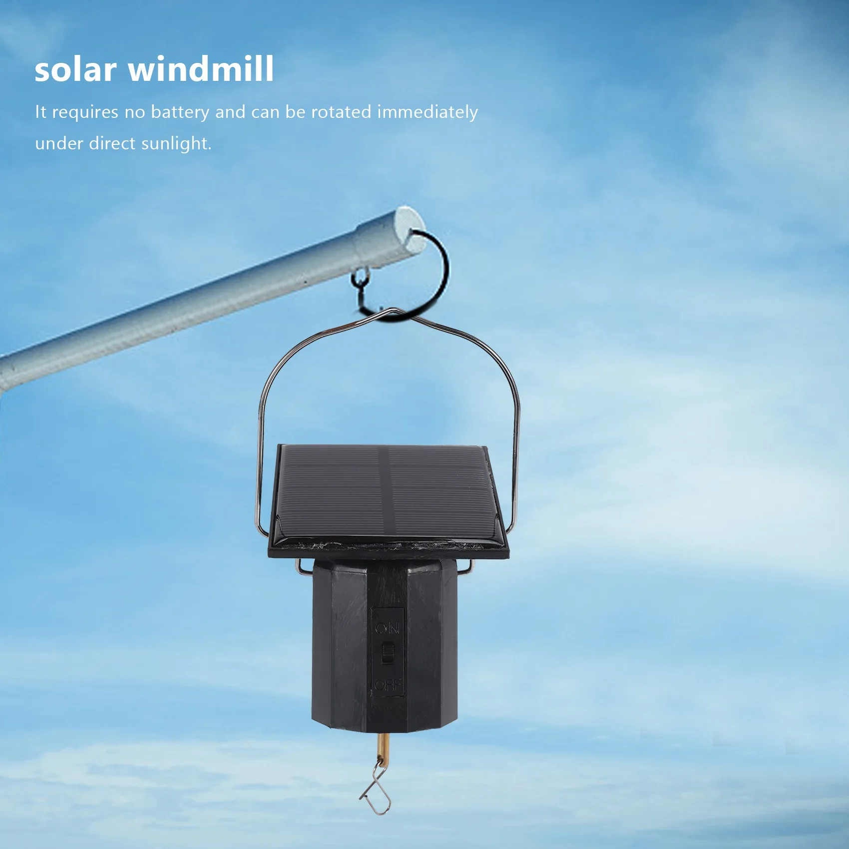 Wind Spinner Motor Solar Hanging Display Motor Rotating Solar Energy Wind Spinner Motor Rotatable Hook for Wind Chimes