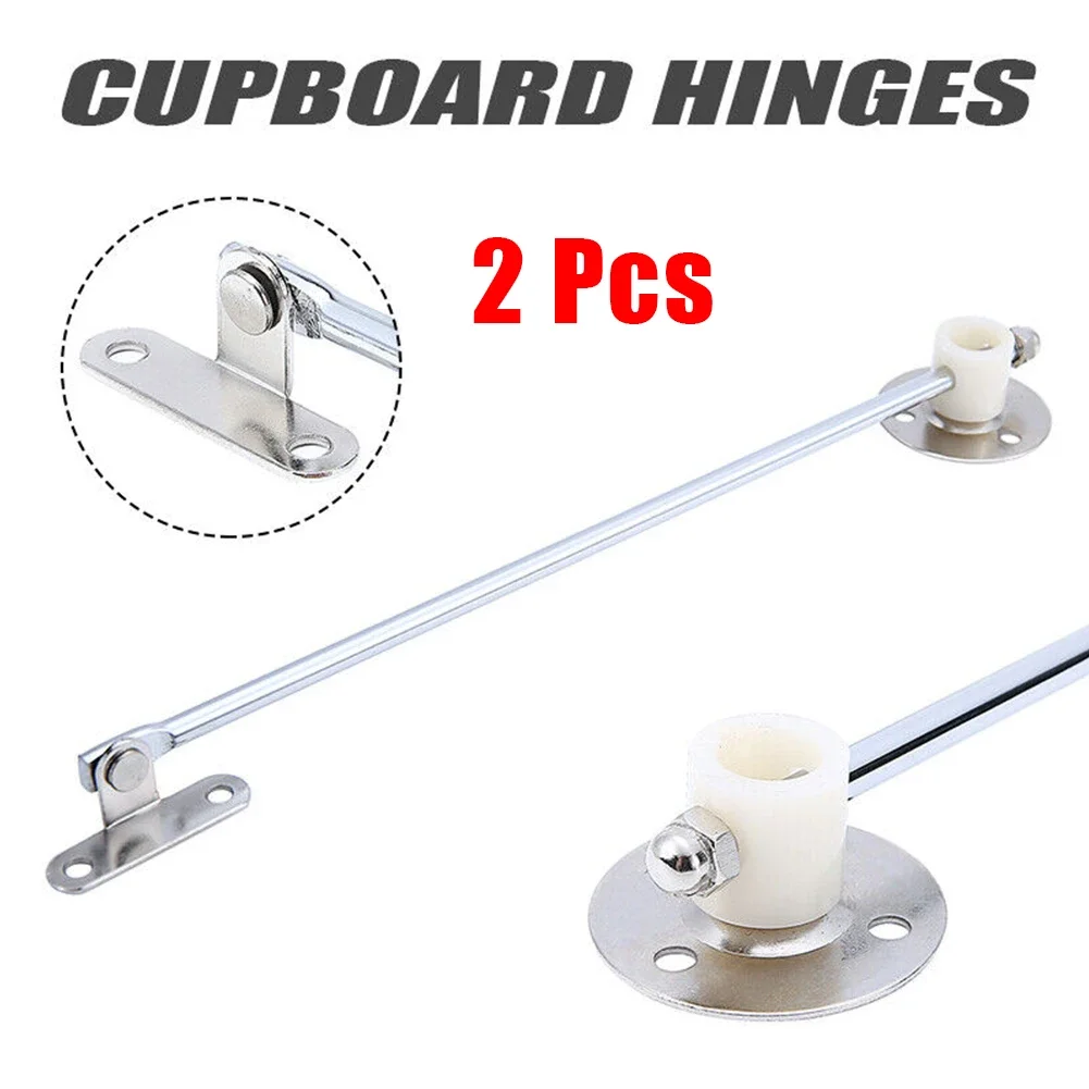 2x Door Stay Flat Door Arm Cabinet Lid Support Cupboard Door Flap Stay Hinge Down Drop Lid Sliding Rails Silver Hardware Hinges