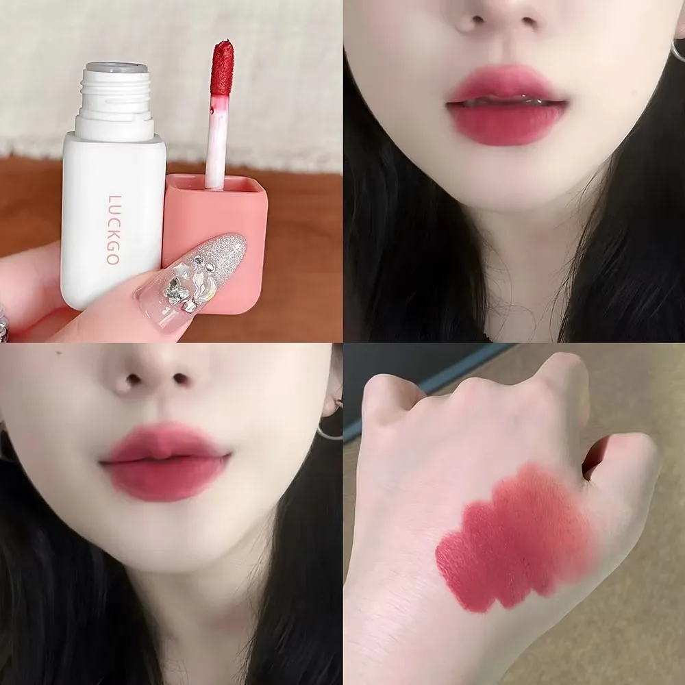 Low Saturation Matte Velvet Lipstick Non-Drying Fine Silky High Pigment Lip Glaze 9 Color Options Portable Long-Lasting Lip Mud