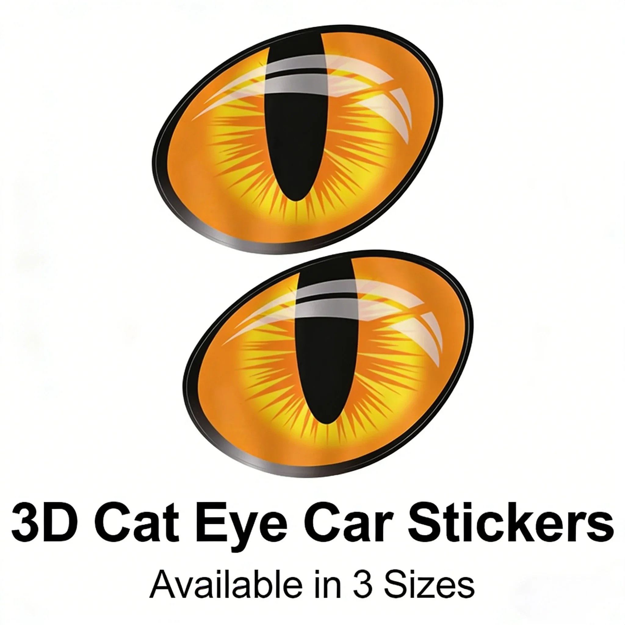 3D Cat Eye Stickers for Car Mirror Tail Window High Simulation Vibrant Cartoon Decal Exterior Accessory Lifelike Effect