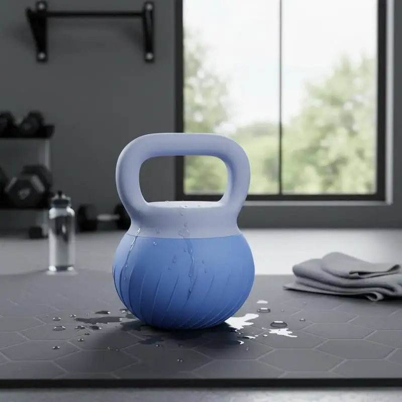 Kettlebell 8 kg, Haltère avec poignée ergonomique antidérapante, Haltère à boule, Musculation, Entraînement, Bleu