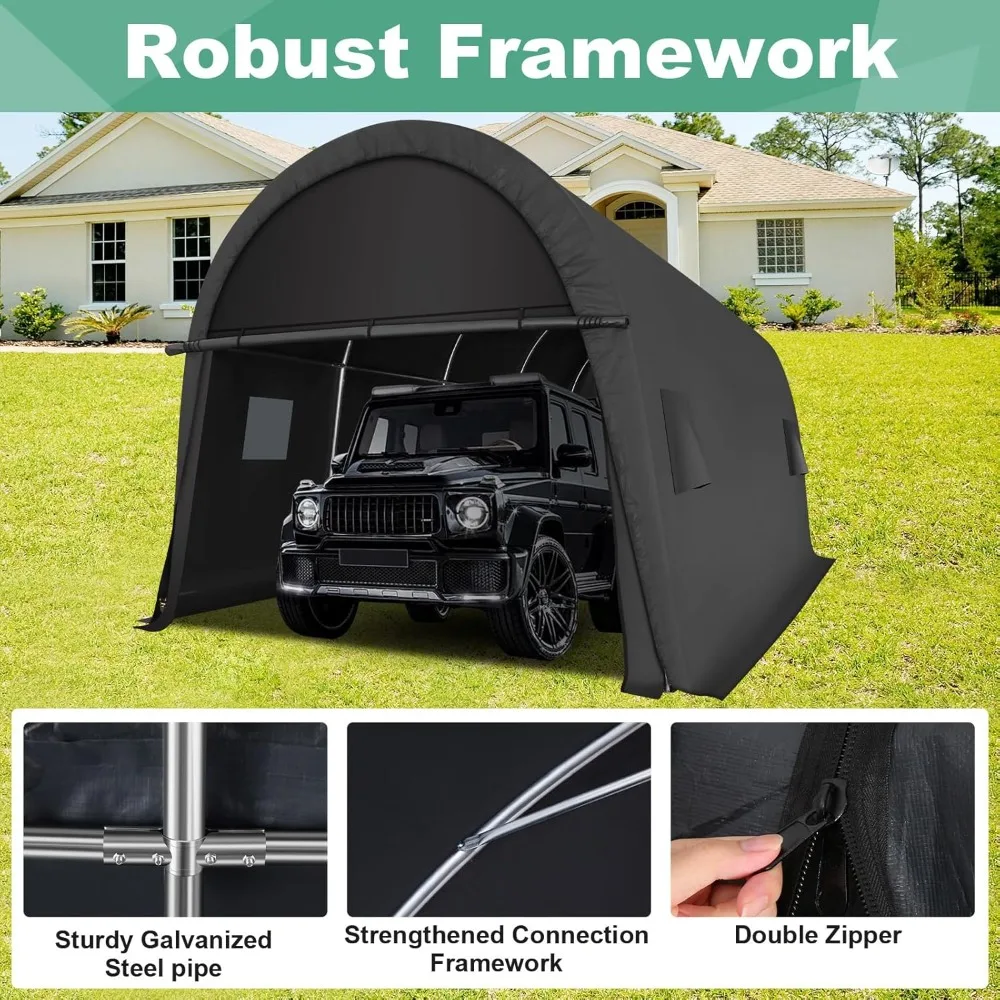 

Carport 12x20 FT Heavy Duty, Portable Garage, Carport Canopy with All-Steel Metal Frame & Vents, Round Style Outdoor Storage Sh