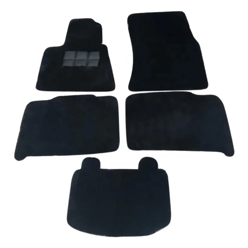 Black Genuine Sheepskin Floor Mats Lambswool Rugs Floor Carpet Mats A-nti slip Backing Car Carpet for Rolls Royce Cullinan