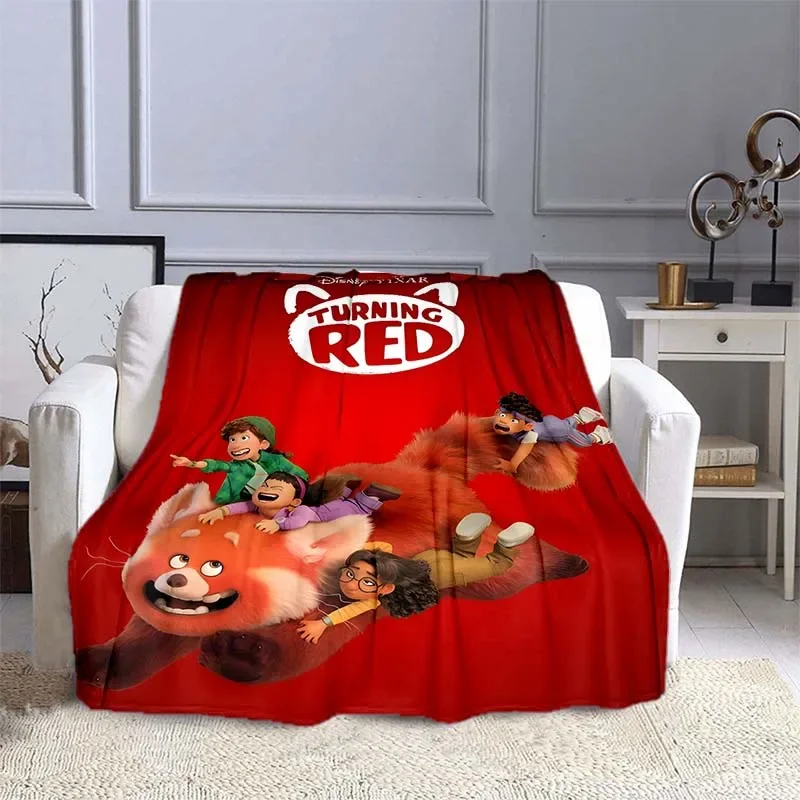 10 Sizes Disney Turning Red Pattern Blanket Warm Soft Fluffy Kids and Adult Sofa Bed Throw Blanket Outdoor Travel Camping Sheet