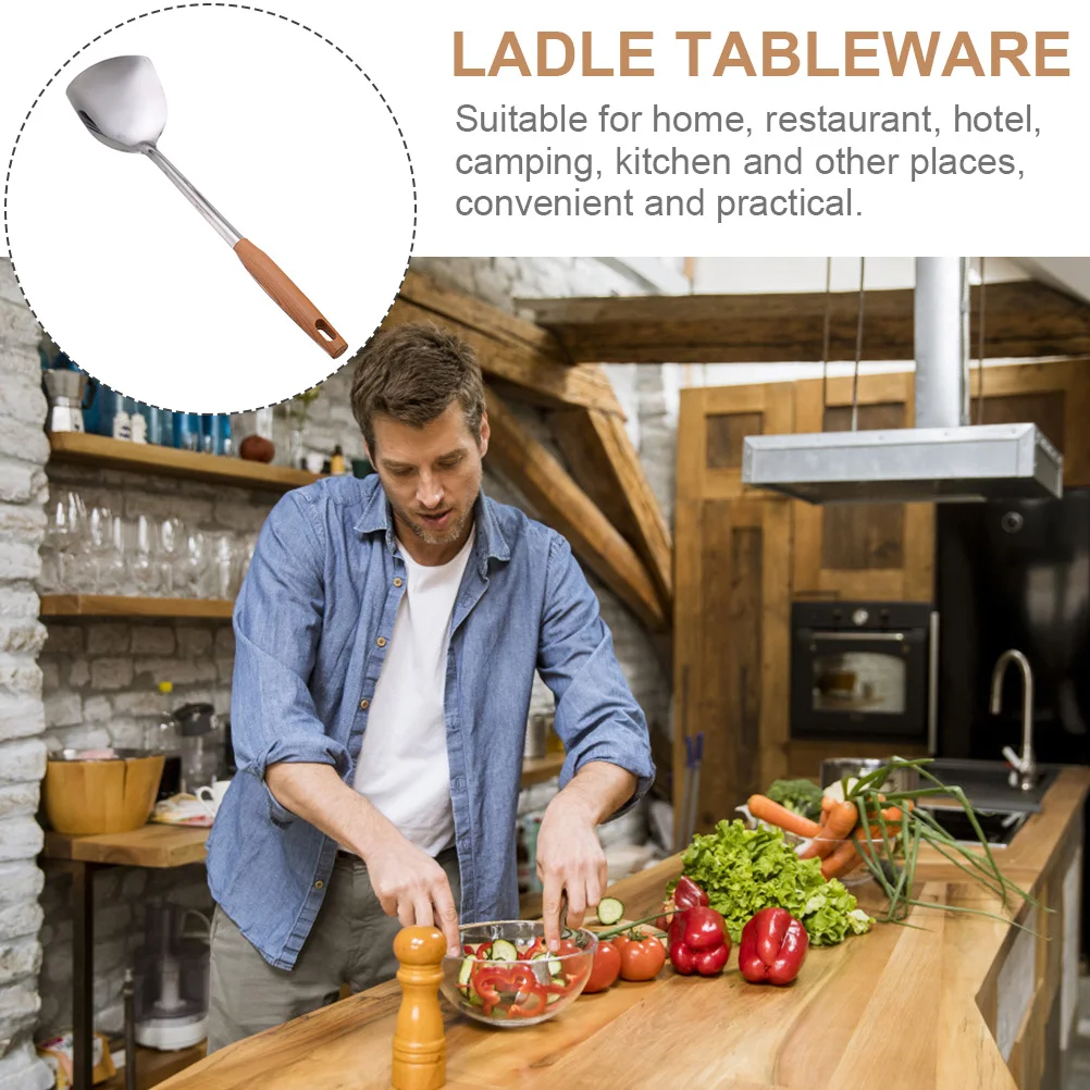 

Ergonomic Stainless Steel Wok Spatula Comfortable Grip Home Kitchen Tool Lightweight Practical Handle Cooking Spatula