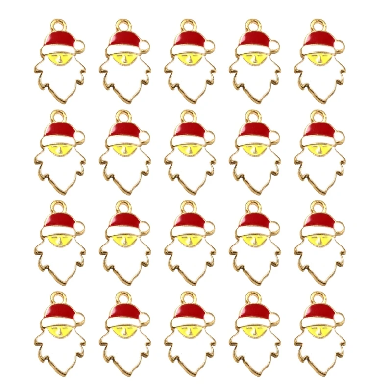 Pack of 20 Santa Head Pendants Necklace Pendant Craft Accessories Jewelry Pendant for Unique Jewelry and Craft Dropship