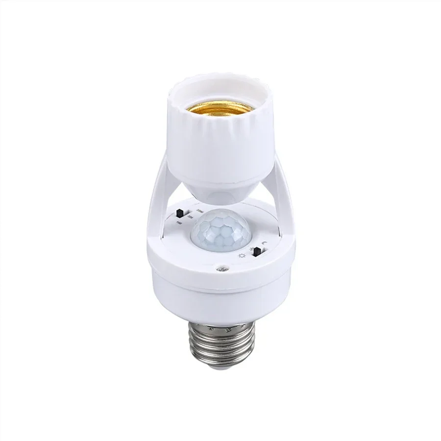 Interruptor inteligente de lâmpada led, sensor de movimento pir e27 e26, base de lâmpada, adaptador