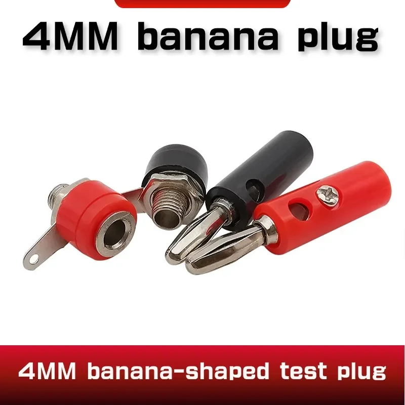 Audio Speaker Screw Banana Gold Plate Plugs Connectors 4mm IN STOCK  Black Red Facotry Online Wholesale Golden