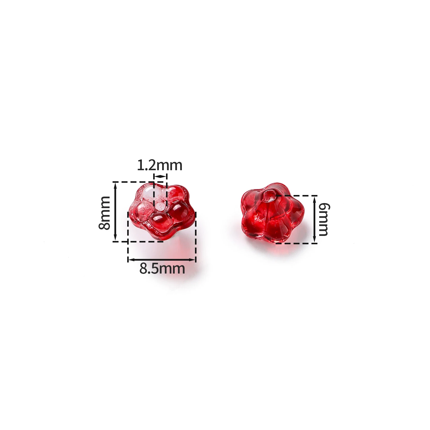 10pcs 6x8mm Colorful Bellflower Lampwork Beads Caps Glass Spacer Beads for DIY Bracelets Necklace Jewelry Making Accessories
