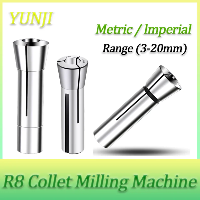 

Дюймовый 7/16 Метрическая резьба M12 R8 Пружинная цанга Токарный станок Цанговый патрон Фрезерный станок R8 Цанга Метрическая британская R8 Цанга Зажимной размер