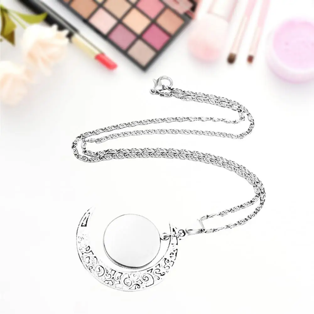 Half Moon Sign Astrology Horoscope Pendant Necklace for Men Women Jewelry Holiday Gifts