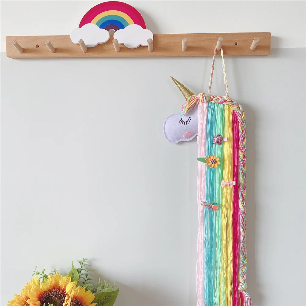 Unicorn Hair Accessories Hanging Decoration Organizer Hairpin Hair Clip Holder Storage Decor Hanger Strip Girl Home