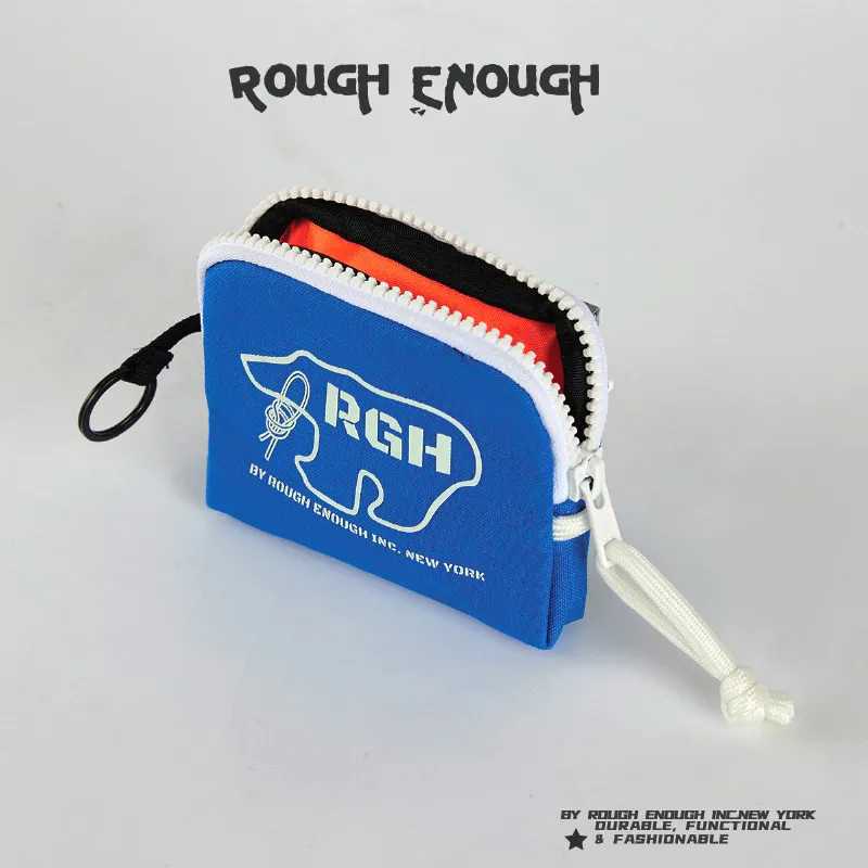 RGH Canvas Card & Coin Purse 2 in 1 Key Pouch, Mini Hanging Wallet, Streetwear Small Money Clip for Women Students