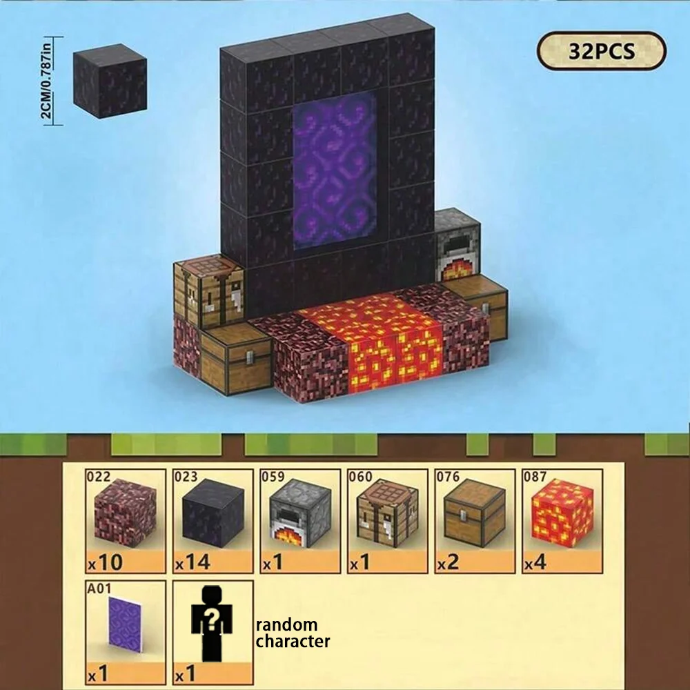 Magnetic Building Block Bricks Toy Mine Stacking World Creative Model STEM Model Suite Educational Kids Gifts for Boy Girls