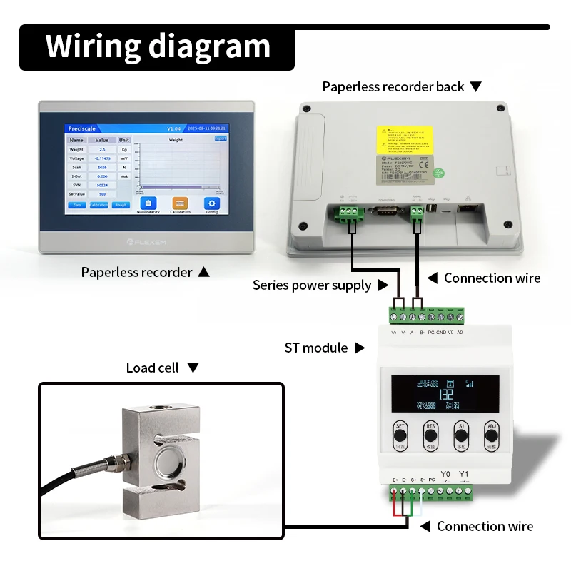 The Load Cell Paperless Recorder, High-Precision Load Cell Transmitter, And Display Instrument Combination
