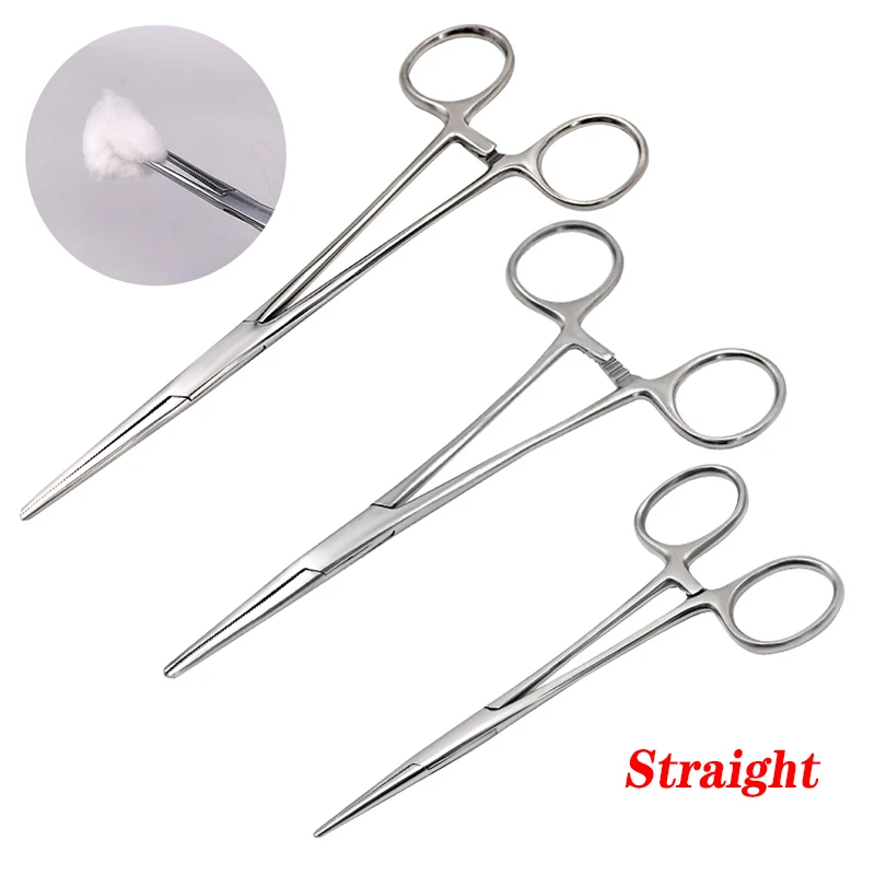 Pinzas hemostáticas rectas dentales de acero inoxidable, herramienta quirúrgica para dentista, 14cm, 16cm, 18cm, 1 unidad