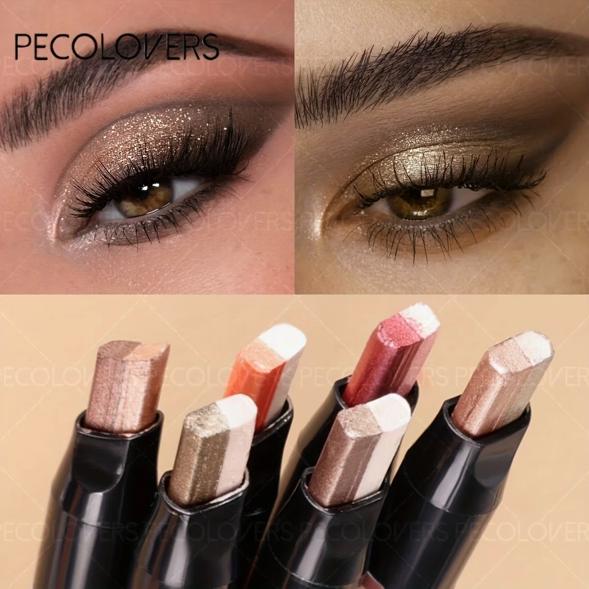 1PC Dual Tone Eyeshadow Stick, Creamy Silky Texture, One-Step Gradient Shading, Waterproof For Fresh Daily Commute Eye Makeup