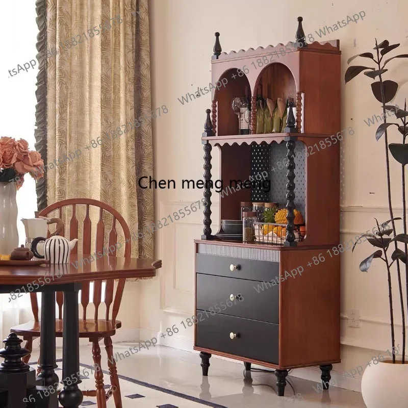 F150 French retro wall integrated solid wood dining side, medieval living room, wine cabinet household retro locker
