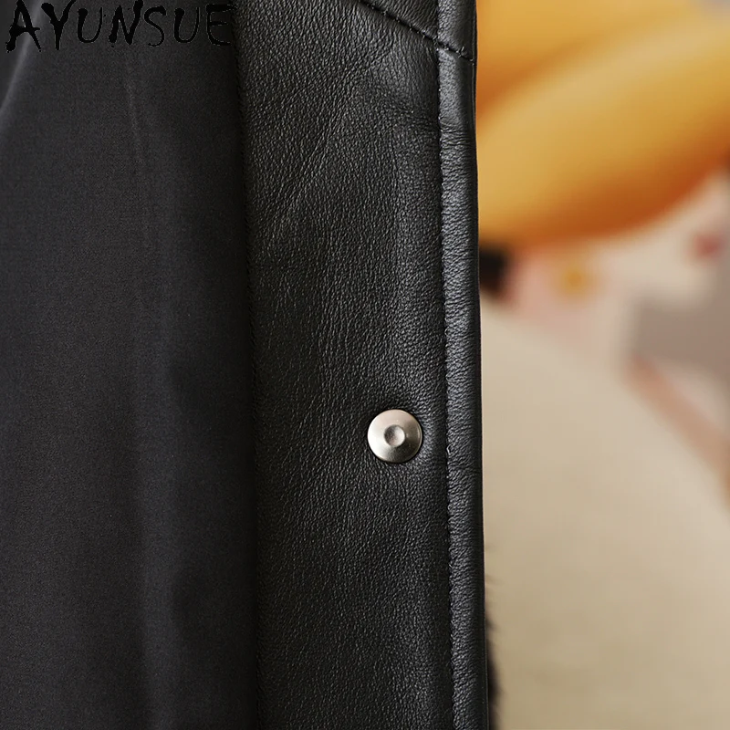 AYUNSUE Cappotti di pelliccia di visone naturale per donna 2025 Cappotti e giacche invernali da donna Abbigliamento casual Cappotti donna di alta qualità Ropa Mujer