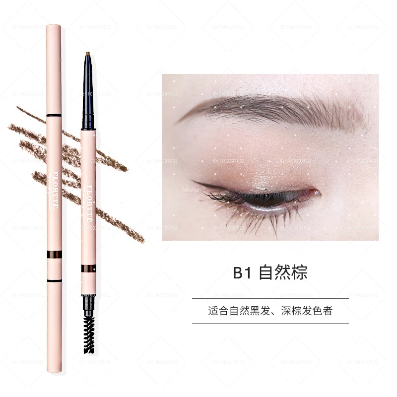 FLORTTE Dual-Ended Extra Fine Eyebrow Pencil Mood Institute Eyebrow Pencil Pink Flower Blossom Blossom Eyebrow Pencil Cosmetics