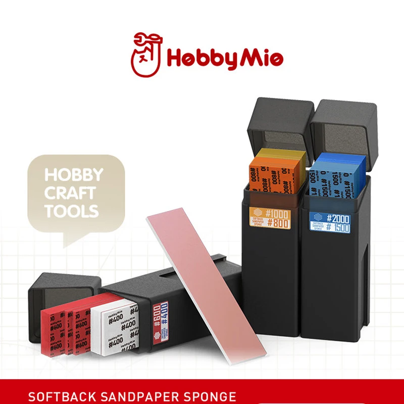 HOBBY MIO Ultra‑Thin Durable Sponge Sanding Set 6 Sizes Long Lasting Sandpaper For Curved Surface Model Polishing And Sanding