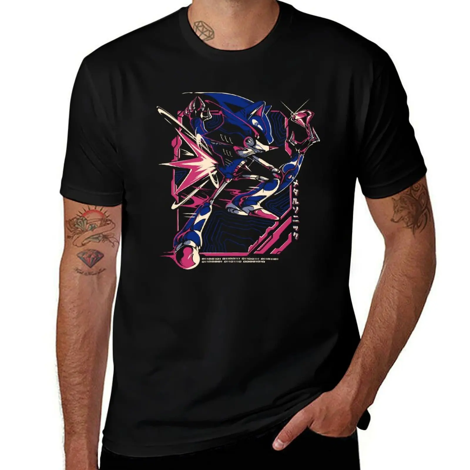 Superior Machine T-Shirt Vintage Print Crew Neck Tee T-Shirt