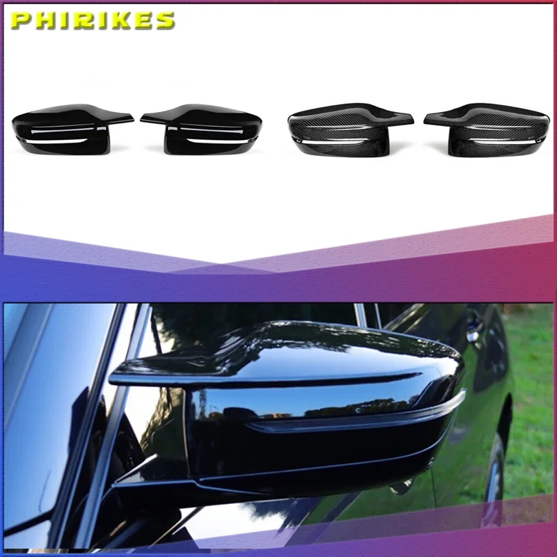 

For BMW 3 Series G20 G21 2019 2020 Black/Carbon Fiber Look Rearview Mirror Caps Car Door Wing Mirror Cover Replacement